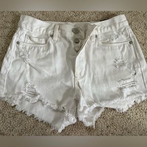 White jean shorts